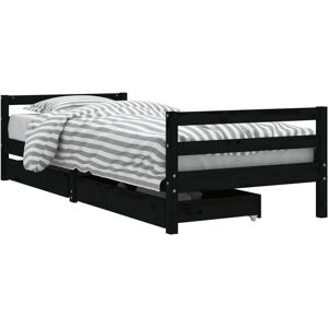 vidaXL børneseng med skuffer - Sort 90x200 cm - Børneseng vidaXL børneseng med skuffer - Sort 90x200 cm - Børneseng