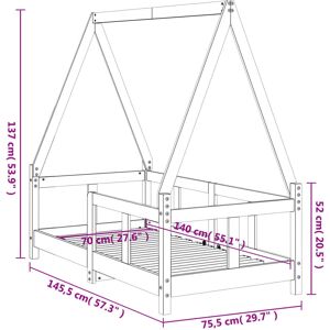 vidaXL Kids Bed Frame White - Kids Bed vidaXL Kids Bed Frame White - Kids Bed