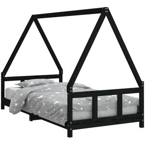 vidaXL Kids Bed Black - Wooden Bed for Children vidaXL Kids Bed Black - Wooden Bed for Children
