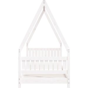 vidaXL Kids Bed Frame White Pine Wood - Kids Bed - 90x190 cm vidaXL Kids Bed Frame White Pine Wood - Kids Bed - 90x190 cm