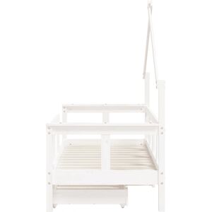 vidaXL Kids Bed Frame with Drawers White 80x200 cm - Kids Bed vidaXL Kids Bed Frame with Drawers White 80x200 cm - Kids Bed