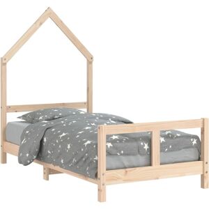 vidaXL Kids Bed Frame 80x200 cm Rustic Pine Wooden Bed - Kids Bed vidaXL Kids Bed Frame 80x200 cm Rustic Pine Wooden Bed - Kids Bed