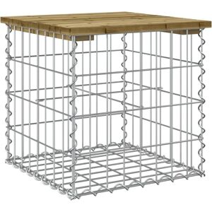 vidaXL Garden Bench Impregnated Pine Wood - Outdoor Gabion Design - 43x44x42 cm vidaXL Garden Bench Impregnated Pine Wood - Outdoor Gabion Design - 43x44x42 cm
