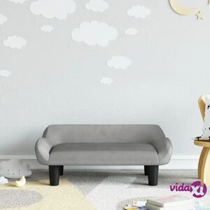 Maisonchic Kindersofa Hellgrau Samt - Kindersofa Maisonchic Kindersofa Hellgrau Samt - Kindersofa