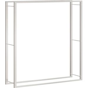 vidaXL Firewood Rack 110x28x116 cm Stainless Steel - Firewood Storage vidaXL Firewood Rack 110x28x116 cm Stainless Steel - Firewood Storage