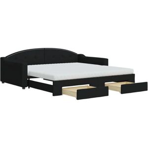 vidaXL Sovesofa med opbevaringsplads - Sort 100x200 cm vidaXL Sovesofa med opbevaringsplads - Sort 100x200 cm