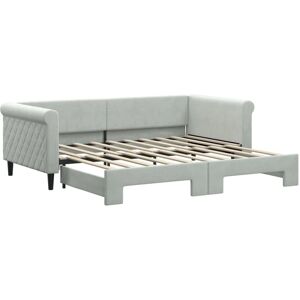 VIDAXL Lysgrå Fløjl Sofa Seng - 2-i-1 Moderne Design VIDAXL Lysgrå Fløjl Sofa Seng - 2-i-1 Moderne Design