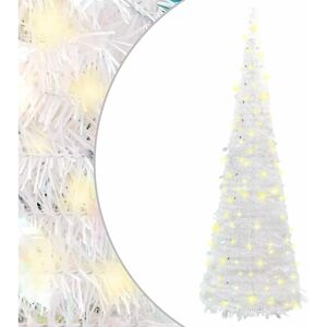 Sapin de Noël artificiel blanc vidaXL 180cm avec LED - Pliant Sapin de Noël artificiel blanc vidaXL 180cm avec LED - Pliant