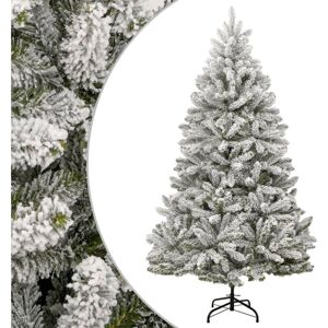 vidaXL Artificial Hinged Christmas Tree - 210 cm, Snow, Green & White vidaXL Artificial Hinged Christmas Tree - 210 cm, Snow, Green & White