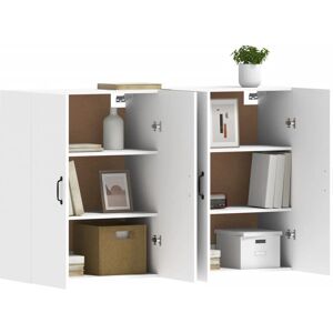 vidaXL Wall Cabinets - White - 2 pcs - Modern Storage vidaXL Wall Cabinets - White - 2 pcs - Modern Storage