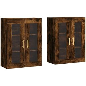 vidaXL 2 Wall Cabinets Smoky Oak - Wall Cabinet vidaXL 2 Wall Cabinets Smoky Oak - Wall Cabinet