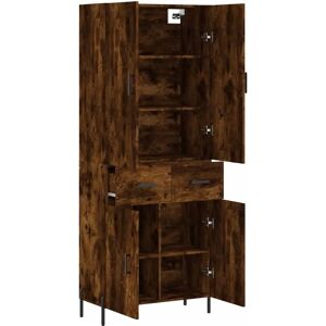 vidaXL Ash Brown Highboard Cabinet with Metal Feet - 69.5x34x180 cm vidaXL Ash Brown Highboard Cabinet with Metal Feet - 69.5x34x180 cm