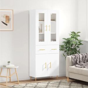 vidaXL White Highboard 69.5x34x180 cm Engineered Wood - Sideboard vidaXL White Highboard 69.5x34x180 cm Engineered Wood - Sideboard