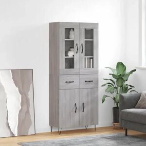 vidaXL Grey Sonoma Highboard 69.5x34x180 - Storage Cabinet vidaXL Grey Sonoma Highboard 69.5x34x180 - Storage Cabinet