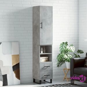 vidaXL Concrete Grey Highboard - Sideboard with 2 Drawers & Shelves vidaXL Concrete Grey Highboard - Sideboard with 2 Drawers & Shelves