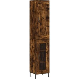 vidaXL Smoked Oak Tall Storage Cabinet - Storage Cabinet vidaXL Smoked Oak Tall Storage Cabinet - Storage Cabinet