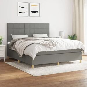 Letto Maisonchic Grigio Scuro 180x200cm con Materasso a Molle Letto Maisonchic Grigio Scuro 180x200cm con Materasso a Molle