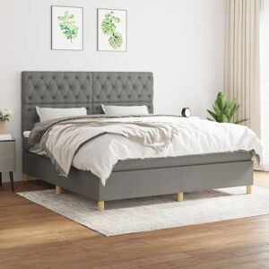 Lit Maison Chic 160x200cm Gris - Matelas & Structure - Publicité Lit Maison Chic 160x200cm Gris - Matelas & Structure - Publicité