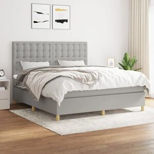 MAISONCHIC Hellgraues Metallbett mit Matratze - Bett MAISONCHIC Hellgraues Metallbett mit Matratze - Bett