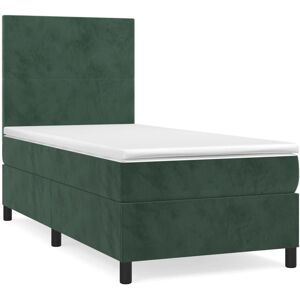 vidaXL Lit - Velours Vert Foncé 90x200cm - Type de Lit vidaXL Lit - Velours Vert Foncé 90x200cm - Type de Lit