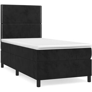 Lit VidaXL - Velours, Tête de lit réglable, Matelas à ressorts ensachés - Lit Lit VidaXL - Velours, Tête de lit réglable, Matelas à ressorts ensachés - Lit