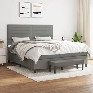 MAISONCHIC - Lit box spring avec matelas - Gris foncé - 160x200cm MAISONCHIC - Lit box spring avec matelas - Gris foncé - 160x200cm