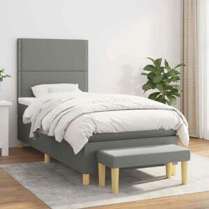 Cama para adultos Maison Chic gris oscuro con colchón de muelles - Cama Cama para adultos Maison Chic gris oscuro con colchón de muelles - Cama