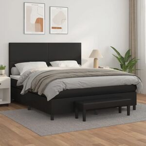 vidaXL Schwarzes Kunstleder Polsterbett - Bett mit Matratze & Stauraum vidaXL Schwarzes Kunstleder Polsterbett - Bett mit Matratze & Stauraum