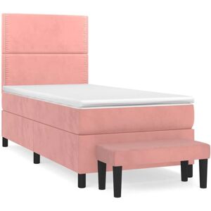 Lit en Velours Rose VidaXL avec Tête de Lit Réglable - Lit Lit en Velours Rose VidaXL avec Tête de Lit Réglable - Lit
