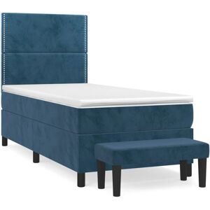 Pat VidaXL - Albastru Închis - 120x200 cm - Tipul patului Pat VidaXL - Albastru Închis - 120x200 cm - Tipul patului