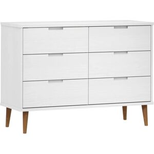 vidaXL Gabinete de madera blanco MOLDE - 113x40x80 cm - Estilo escandinavo vidaXL Gabinete de madera blanco MOLDE - 113x40x80 cm - Estilo escandinavo