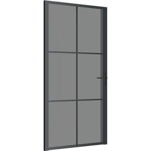 vidaXL Ușă interioară - 102,5x201,5 cm - Sticlă temperată și aluminiu negru vidaXL Ușă interioară - 102,5x201,5 cm - Sticlă temperată și aluminiu negru