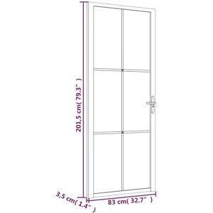 vidaXL Interior Door ESG Glass and Aluminium - 83x201.5cm vidaXL Interior Door ESG Glass and Aluminium - 83x201.5cm