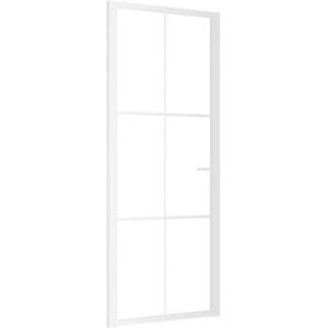 Ușă interioară vidaXL cu sticlă ESG și aluminiu - 83x201,5cm Ușă interioară vidaXL cu sticlă ESG și aluminiu - 83x201,5cm
