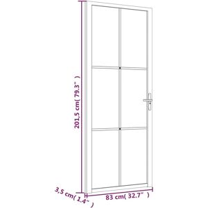vidaXL Innentür 83x201,5 cm Weiß Matt Glas und Aluminium - Innentür vidaXL Innentür 83x201,5 cm Weiß Matt Glas und Aluminium - Innentür