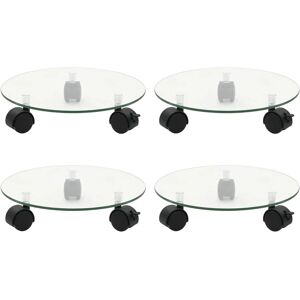 vidaXL Plant Roller 4 Pcs 28 cm Tempered Glass Round - Plant Rollers vidaXL Plant Roller 4 Pcs 28 cm Tempered Glass Round - Plant Rollers
