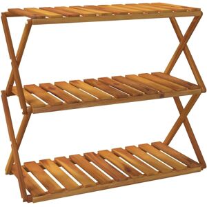 vidaXL 3-Tier Folding Shelf Brown - Shelf vidaXL 3-Tier Folding Shelf Brown - Shelf