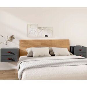 vidaXL 50x36x40 cm Wall-mounted Bedside Cabinet Grey - Bedside Cabinet vidaXL 50x36x40 cm Wall-mounted Bedside Cabinet Grey - Bedside Cabinet