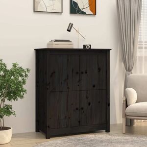 vidaXL Black Solid Wood Pine Sideboard - 83x41.5x100 cm - Sideboard vidaXL Black Solid Wood Pine Sideboard - 83x41.5x100 cm - Sideboard