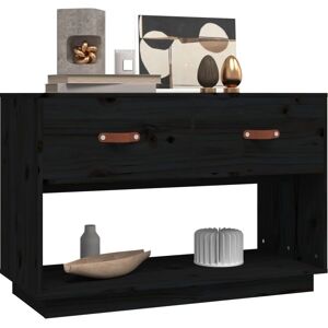 vidaXL Solid Wood Pine TV Cabinet - Black - 90x40x60 cm vidaXL Solid Wood Pine TV Cabinet - Black - 90x40x60 cm