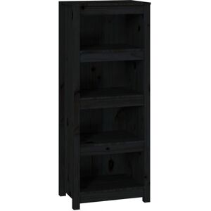 vidaXL Schwarze 50x35x125,5 cm Massives Kiefernholz Bücherregal - Bücherregal vidaXL Schwarze 50x35x125,5 cm Massives Kiefernholz Bücherregal - Bücherregal