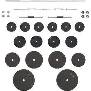 vidaXL Barbell and Dumbbell with Plates Set 90kg - Fitness Equipment vidaXL Barbell and Dumbbell with Plates Set 90kg - Fitness Equipment