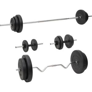vidaXL Barbell and Dumbbell with Plates Set 90 kg vidaXL Barbell and Dumbbell with Plates Set 90 kg
