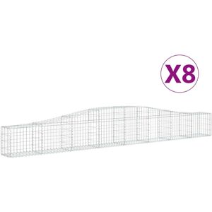 MAISONCHIC Garden Gabion Arched Baskets - 8 pcs - Zinc-Coated Steel MAISONCHIC Garden Gabion Arched Baskets - 8 pcs - Zinc-Coated Steel