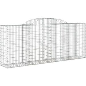 vidaXL Arched Gabion Basket 2 pcs 300x50x120/140 cm Galvanised Iron - Gabion Basket vidaXL Arched Gabion Basket 2 pcs 300x50x120/140 cm Galvanised Iron - Gabion Basket