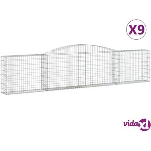 vidaXL Arched Gabion Basket - 9 pcs, 400x30x80/100 cm vidaXL Arched Gabion Basket - 9 pcs, 400x30x80/100 cm