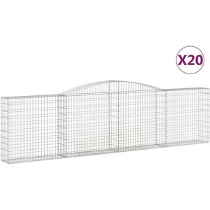 vidaXL Arched Gabion Basket - 20 pcs - 400x30x100/120 cm - Galvanised Iron vidaXL Arched Gabion Basket - 20 pcs - 400x30x100/120 cm - Galvanised Iron