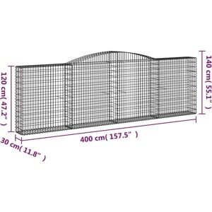 vidaXL Arched Gabion Basket 10 pcs 400x30x120/140 cm - Gabion Basket vidaXL Arched Gabion Basket 10 pcs 400x30x120/140 cm - Gabion Basket