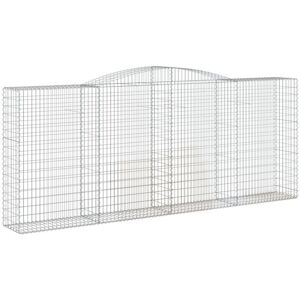 vidaXL Arched Gabion Baskets 3 pcs 400x50x160/180 cm Galvanised Iron - Gabion Basket vidaXL Arched Gabion Baskets 3 pcs 400x50x160/180 cm Galvanised Iron - Gabion Basket