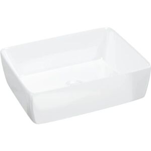 vidaXL White Ceramic Rectangular Wash Basin - Wash Basin vidaXL White Ceramic Rectangular Wash Basin - Wash Basin